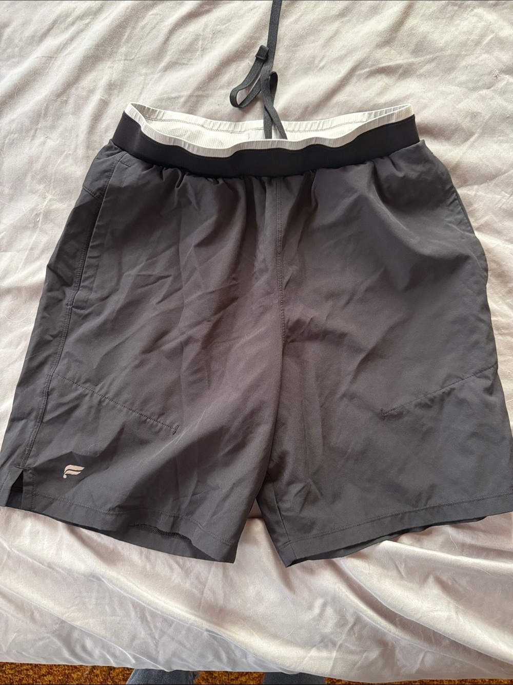 Fabletics Men's Charcoal Athletic Shorts with Black Waistband